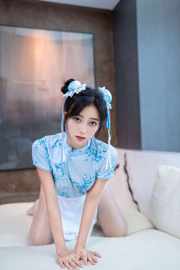 XiuRen Xiuren.com Uncensored Shi An An Shi An An - R18 Xiuren.com Model Chunli Blue and White Porcelain (91P) 10th image