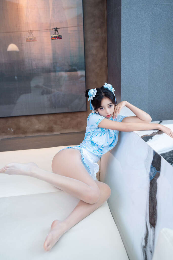 XiuRen Xiuren.com Uncensored Shi An An Shi An An - R18 Xiuren.com Model Chunli Blue and White Porcelain (91P) 14th image