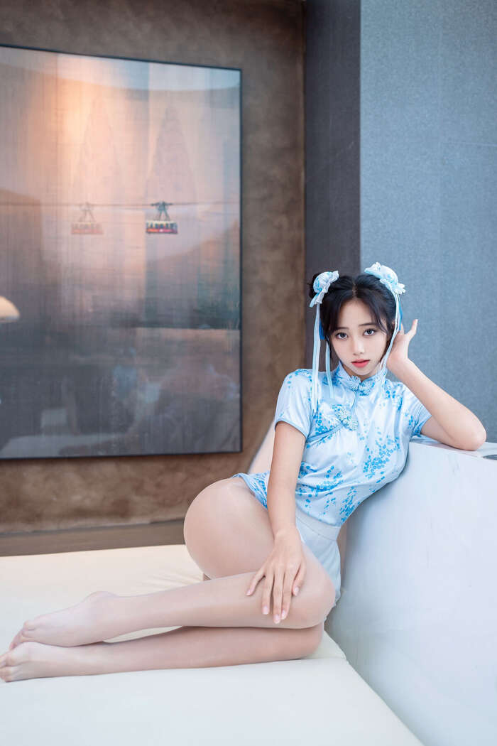 XiuRen Xiuren.com Uncensored Shi An An Shi An An - R18 Xiuren.com Model Chunli Blue and White Porcelain (91P) 17th image