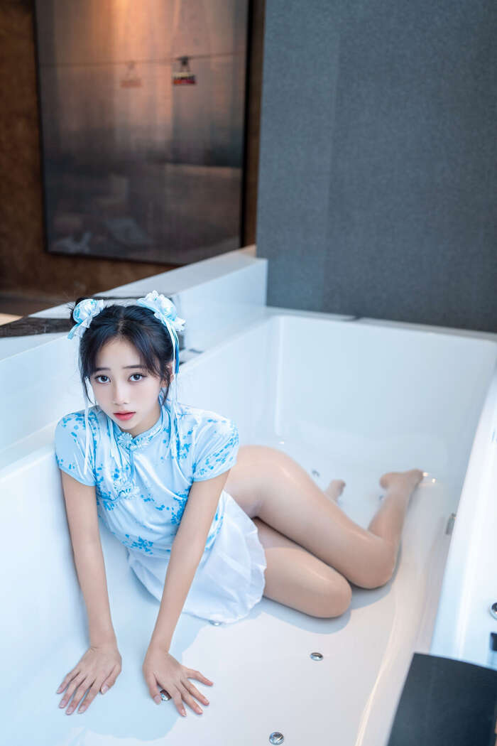 XiuRen Xiuren.com Uncensored Shi An An Shi An An - R18 Xiuren.com Model Chunli Blue and White Porcelain (91P) 19th image
