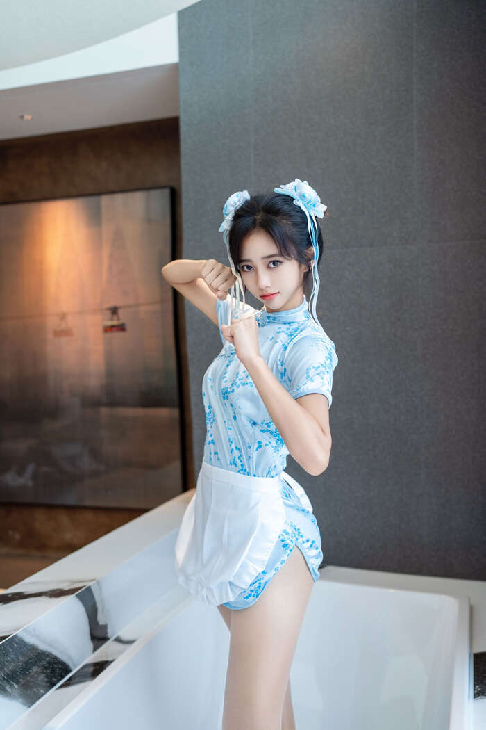 XiuRen Xiuren.com Uncensored Shi An An Shi An An - R18 Xiuren.com Model Chunli Blue and White Porcelain (91P) 2th image