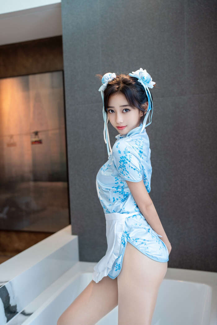 XiuRen Xiuren.com Uncensored Shi An An Shi An An - R18 Xiuren.com Model Chunli Blue and White Porcelain (91P) 24th image