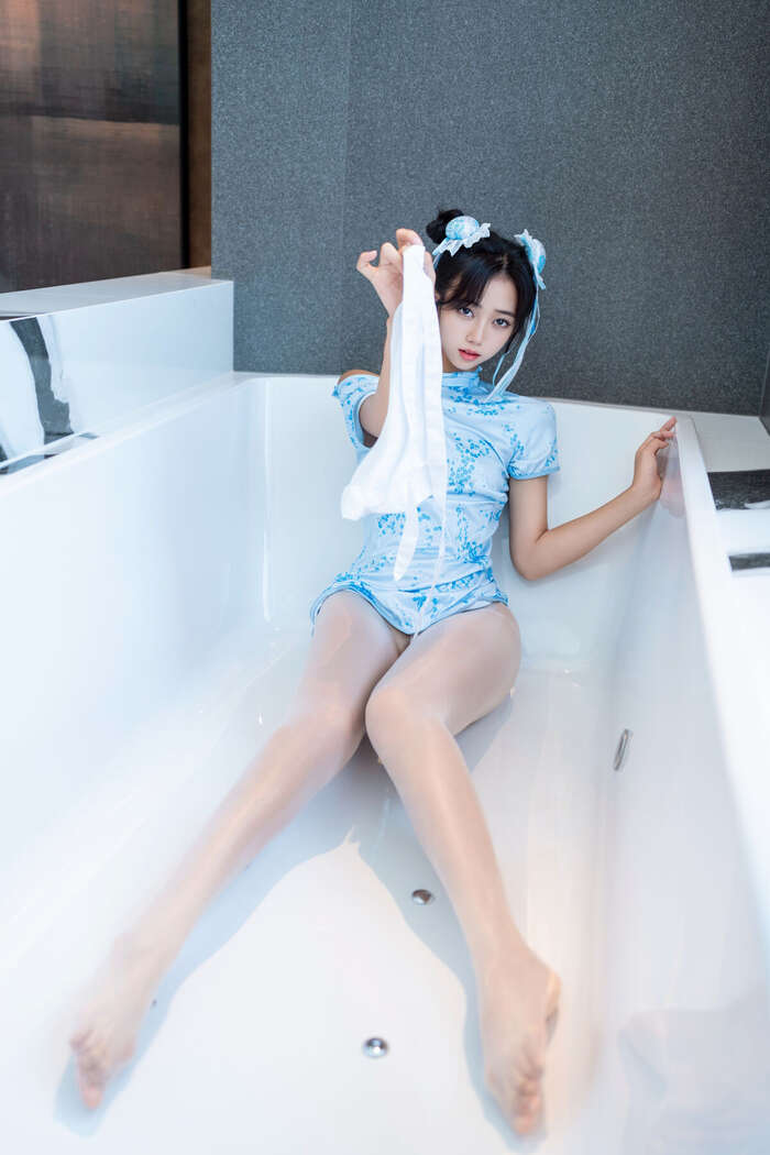 XiuRen Xiuren.com Uncensored Shi An An Shi An An - R18 Xiuren.com Model Chunli Blue and White Porcelain (91P) 30th image