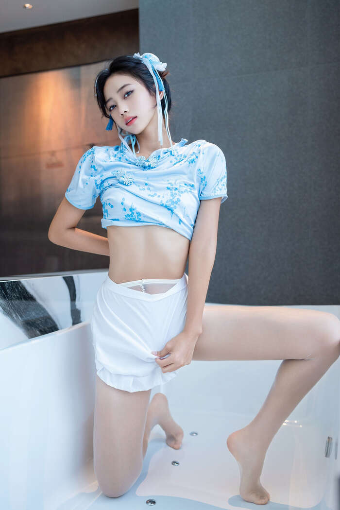 XiuRen Xiuren.com Uncensored Shi An An Shi An An - R18 Xiuren.com Model Chunli Blue and White Porcelain (91P) 38th image