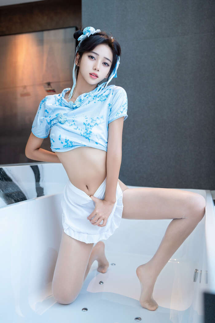 XiuRen Xiuren.com Uncensored Shi An An Shi An An - R18 Xiuren.com Model Chunli Blue and White Porcelain (91P) 39th image