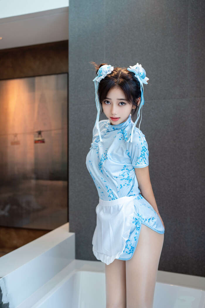 XiuRen Xiuren.com Uncensored Shi An An Shi An An - R18 Xiuren.com Model Chunli Blue and White Porcelain (91P) 46th image
