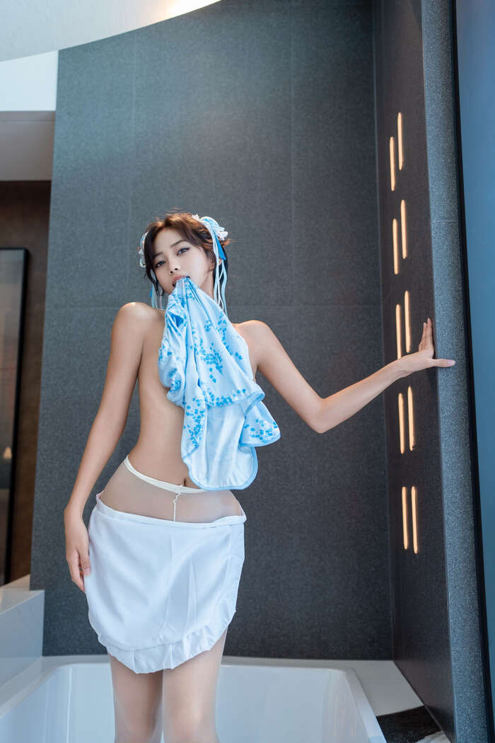 XiuRen Xiuren.com Uncensored Shi An An Shi An An - R18 Xiuren.com Model Chunli Blue and White Porcelain (91P) 48th image