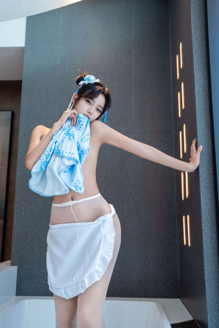 XiuRen Xiuren.com Uncensored Shi An An Shi An An - R18 Xiuren.com Model Chunli Blue and White Porcelain (91P) 49th image