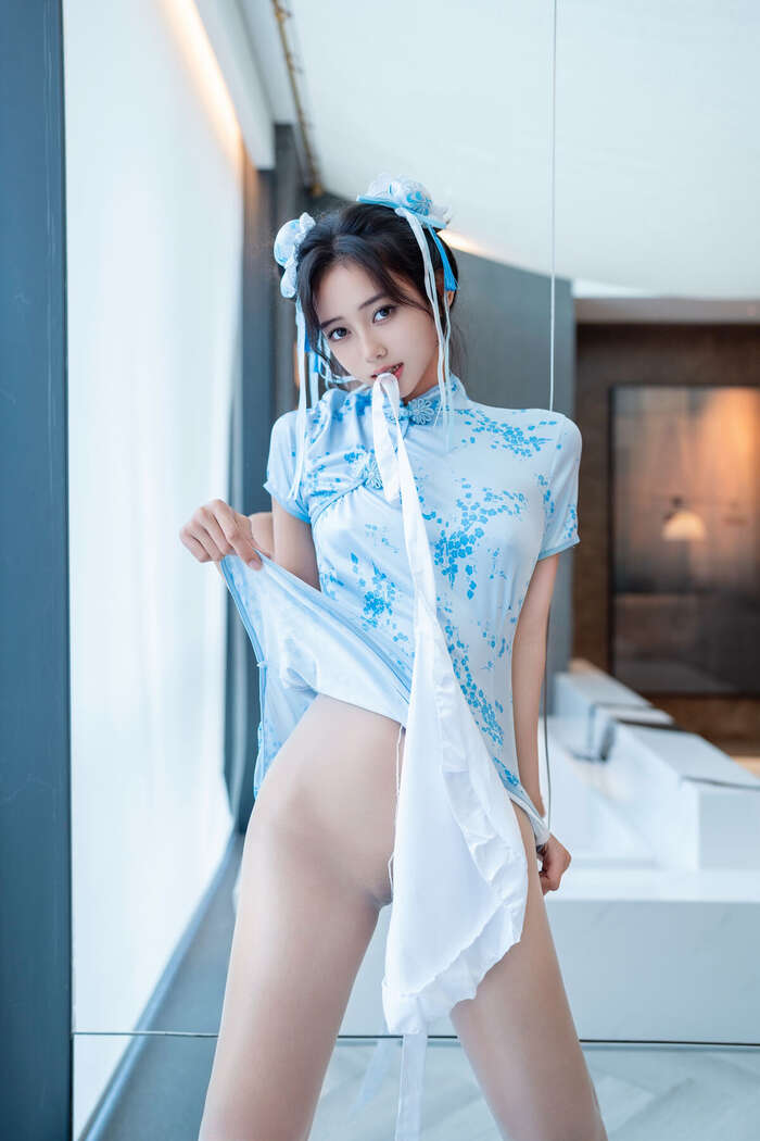 XiuRen Xiuren.com Uncensored Shi An An Shi An An - R18 Xiuren.com Model Chunli Blue and White Porcelain (91P) 56th image