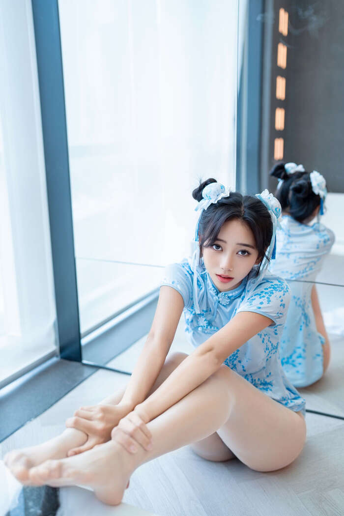 XiuRen Xiuren.com Uncensored Shi An An Shi An An - R18 Xiuren.com Model Chunli Blue and White Porcelain (91P) 60th image