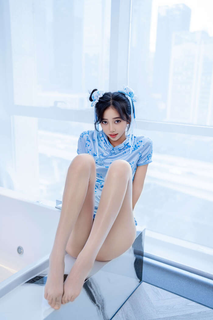 XiuRen Xiuren.com Uncensored Shi An An Shi An An - R18 Xiuren.com Model Chunli Blue and White Porcelain (91P) 65th image