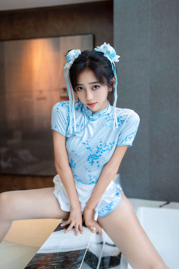 XiuRen Xiuren.com Uncensored Shi An An Shi An An - R18 Xiuren.com Model Chunli Blue and White Porcelain (91P) 68th image