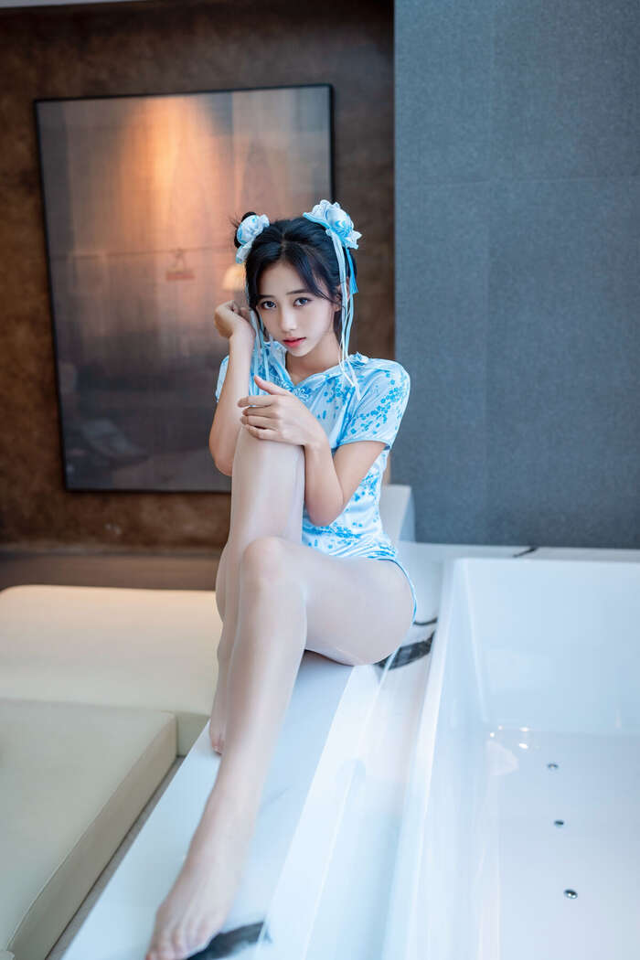 XiuRen Xiuren.com Uncensored Shi An An Shi An An - R18 Xiuren.com Model Chunli Blue and White Porcelain (91P) 70th image
