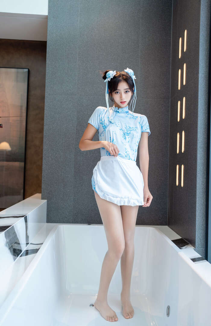 XiuRen Xiuren.com Uncensored Shi An An Shi An An - R18 Xiuren.com Model Chunli Blue and White Porcelain (91P) 8th image