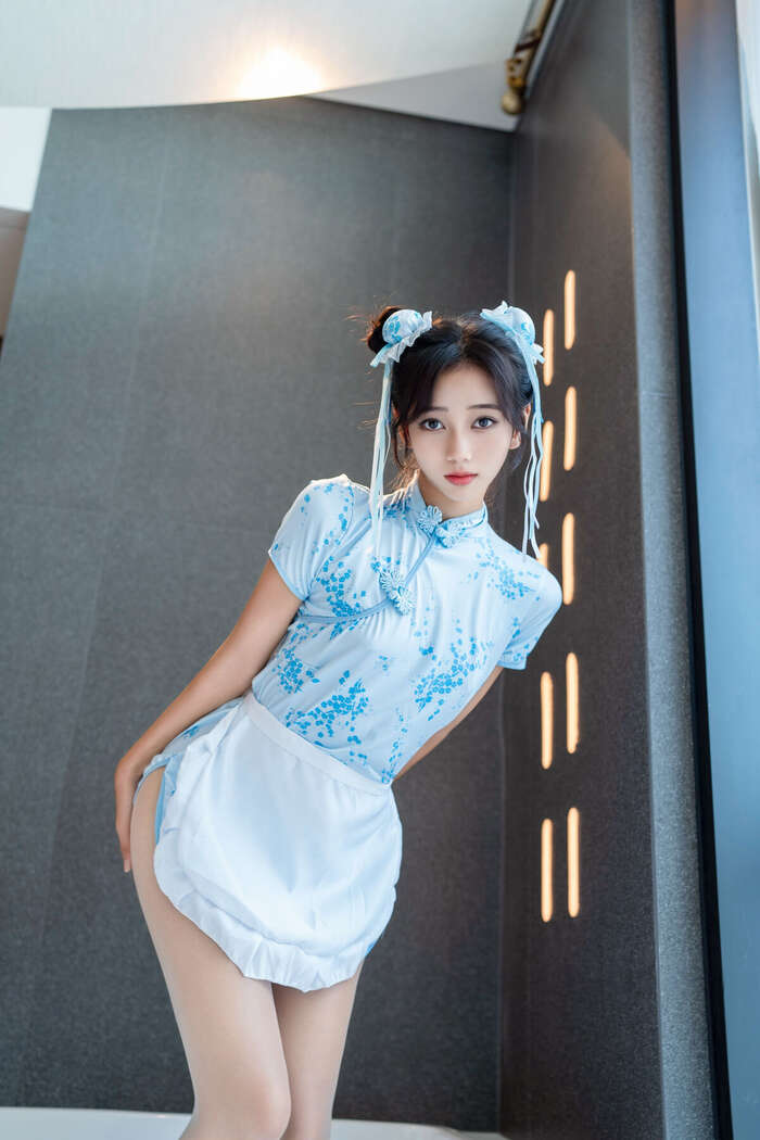 XiuRen Xiuren.com Uncensored Shi An An Shi An An - R18 Xiuren.com Model Chunli Blue and White Porcelain (91P) 9th image