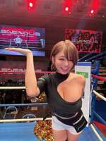 ENA, a former health room teacher and CYBERJAPAN member, does a round girl with one breast almost exposed www