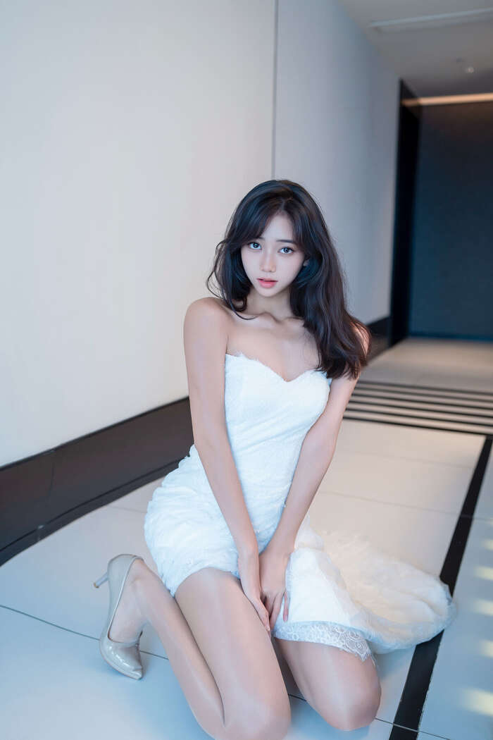 XR Uncensored Shi An An Shi An An - R18 Xiu Ren Network Model White Lace Long Skirt VS No Liner Shredded Meat Part01 (48P) 14th image