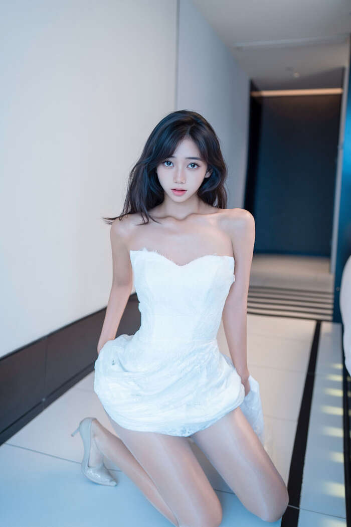 XR Uncensored Shi An An Shi An An - R18 Xiu Ren Network Model White Lace Long Skirt VS No Liner Shredded Meat Part01 (48P) 16th image