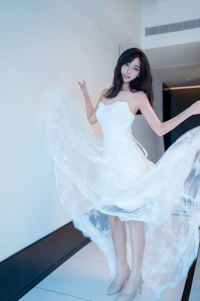 XR Uncensored Shi An An Shi An An - R18 Xiu Ren Network Model White Lace Long Skirt VS No Liner Shredded Meat Part01 (48P) 17th image