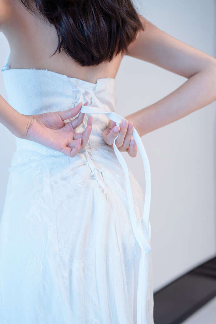 XR Uncensored Shi An An Shi An An - R18 Xiu Ren Network Model White Lace Long Skirt VS No Liner Shredded Meat Part01 (48P) 18th image