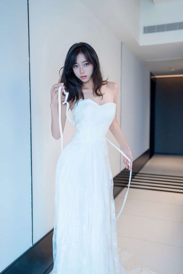 XR Uncensored Shi An An Shi An An - R18 Xiu Ren Network Model White Lace Long Skirt VS No Liner Shredded Meat Part01 (48P) 19th image