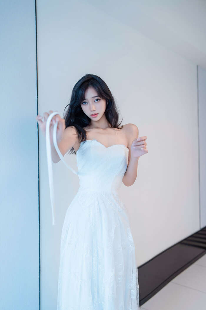 XR Uncensored Shi An An Shi An An - R18 Xiu Ren Network Model White Lace Long Skirt VS No Liner Shredded Meat Part01 (48P) 20th image