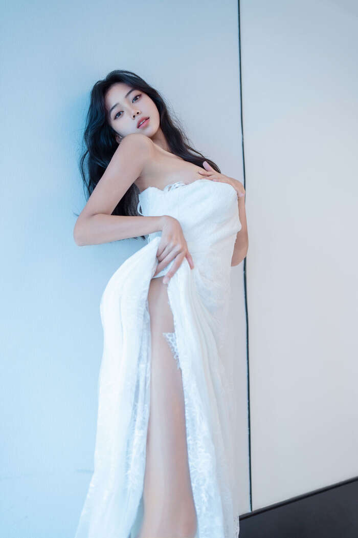 XR Uncensored Shi An An Shi An An - R18 Xiu Ren Network Model White Lace Long Skirt VS No Liner Shredded Meat Part01 (48P) 29th image