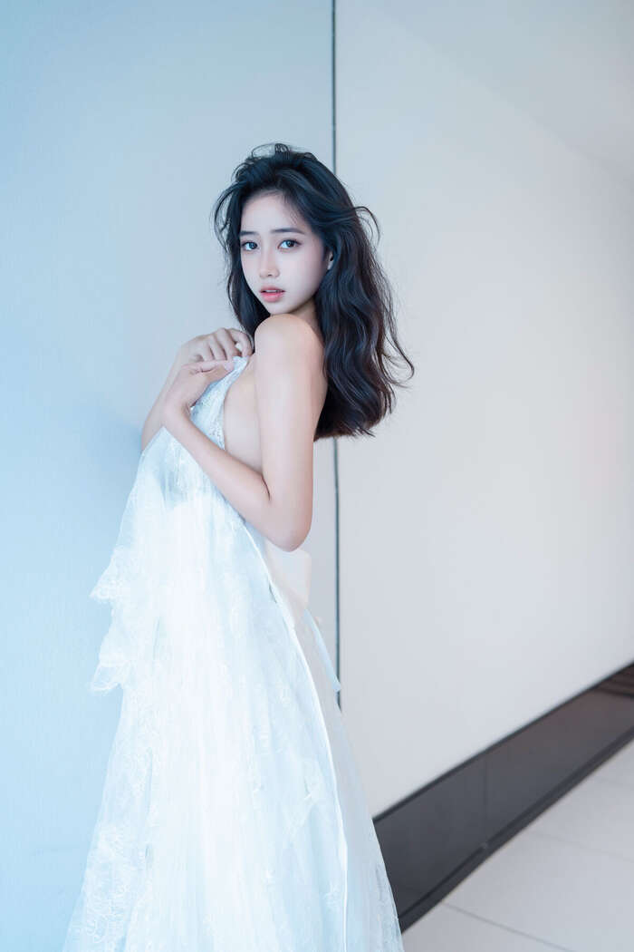 XR Uncensored Shi An An Shi An An - R18 Xiu Ren Network Model White Lace Long Skirt VS No Liner Shredded Meat Part01 (48P) 33th image