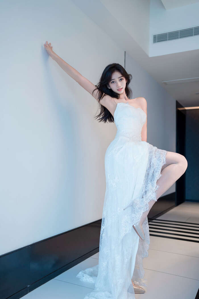 XR Uncensored Shi An An Shi An An - R18 Xiu Ren Network Model White Lace Long Skirt VS No Liner Shredded Meat Part01 (48P) 46th image
