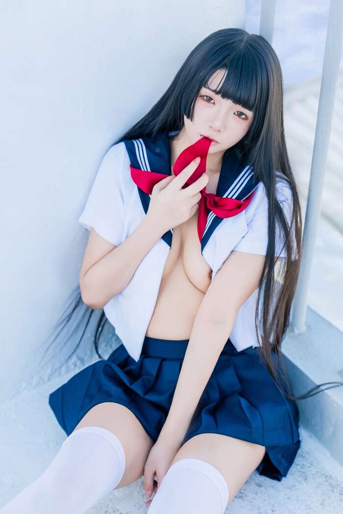 The amount of sperm when dressed in an erotic arranged sailor suit is abnormal! Uniform Cosplay Image Vol.3 50th image