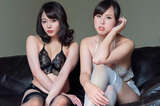 Manami Ueno × Yui Kawagoe Two devilish lovers moaning wildly as they put a man's penis into each other's holes.