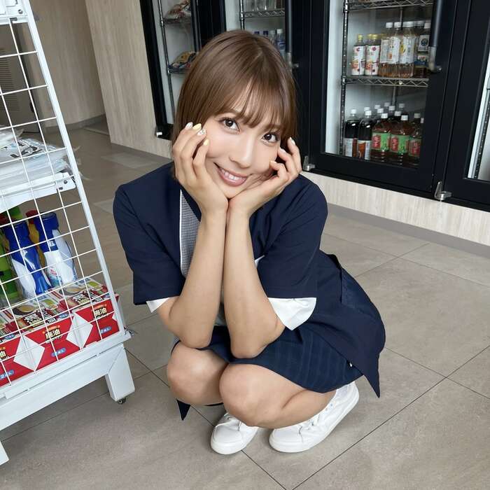 Marina Asakura, the Reiwa-era hub king gravure idol celebrating her 11th anniversary, appears nude inside a convenience store, dripping milky fluid from her crotch lol 7th image