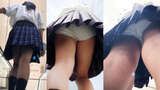 [upskirt3261 Upside Down Shot] A video of a girl with twin ties around C size enjoying fullback white cotton P and her plump thighs