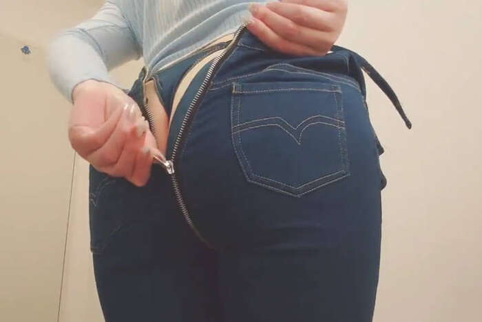 Erotic images showing your butt exposed with a back zipper 13th image