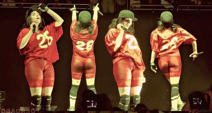 [Image] Billie Eilish (24) sparks controversy at a live show wearing a sexy outfit 4th image