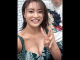 Ruriko Kojima shows off cleavage in a dress, and her hair color receives rave reviews.